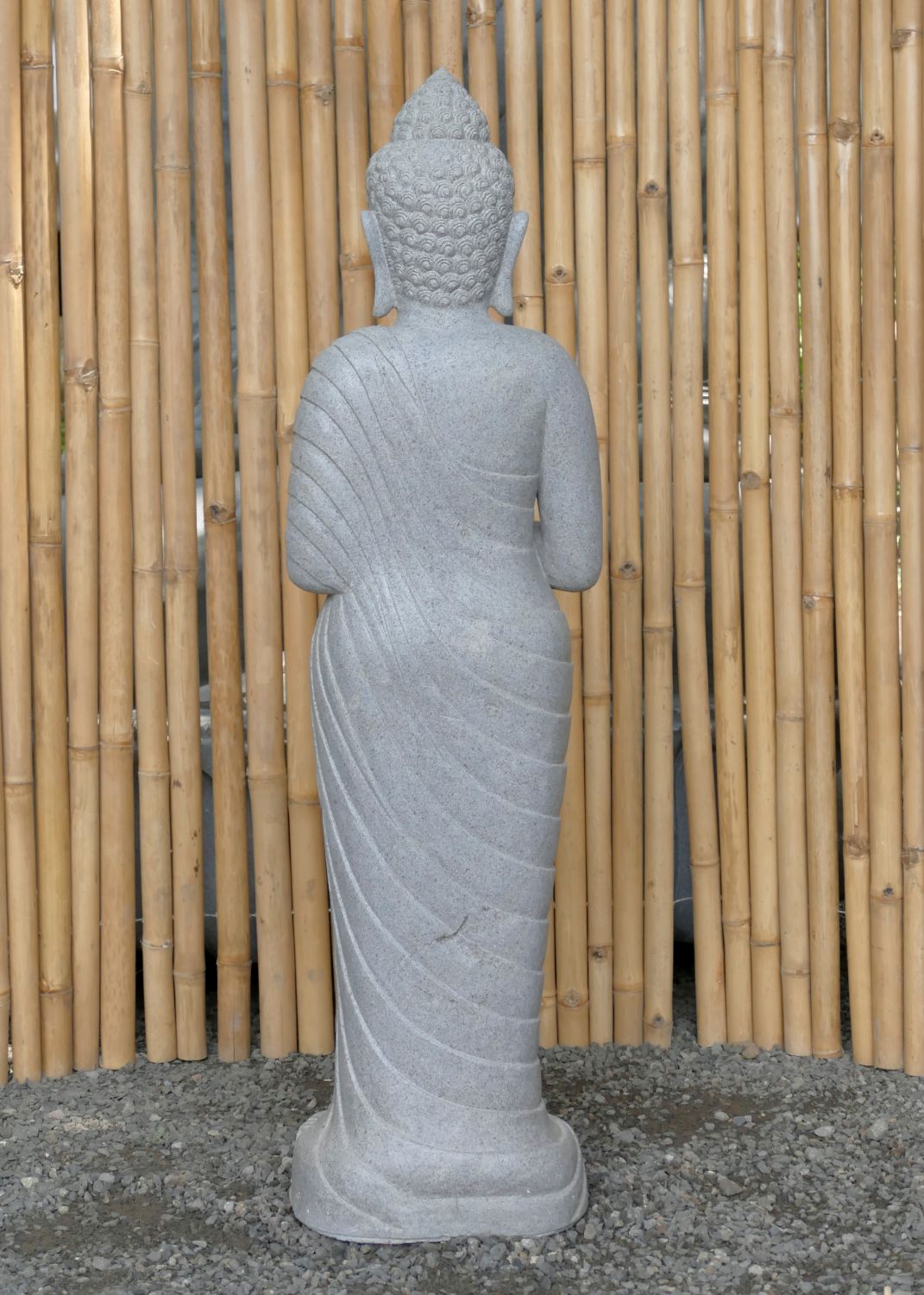  Product image 5 of the product “Standing Buddha made of Riverstone in Dharmachakra position - gesture of wheel of the teaching of Dharma. About 126cm height ”